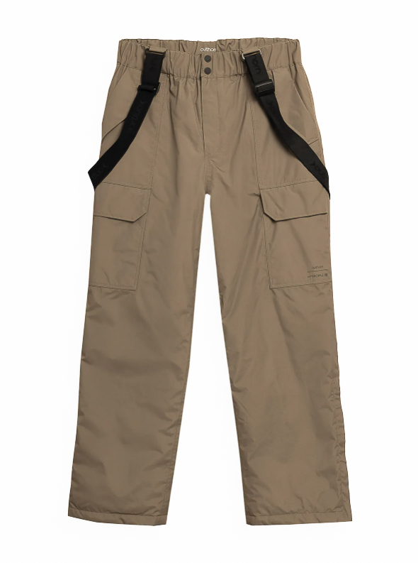 Pantaloni lungi pentru barbati cu membrana impermeabila HYDROPILE 8 000 si bretele integrate maro / OUTHORN