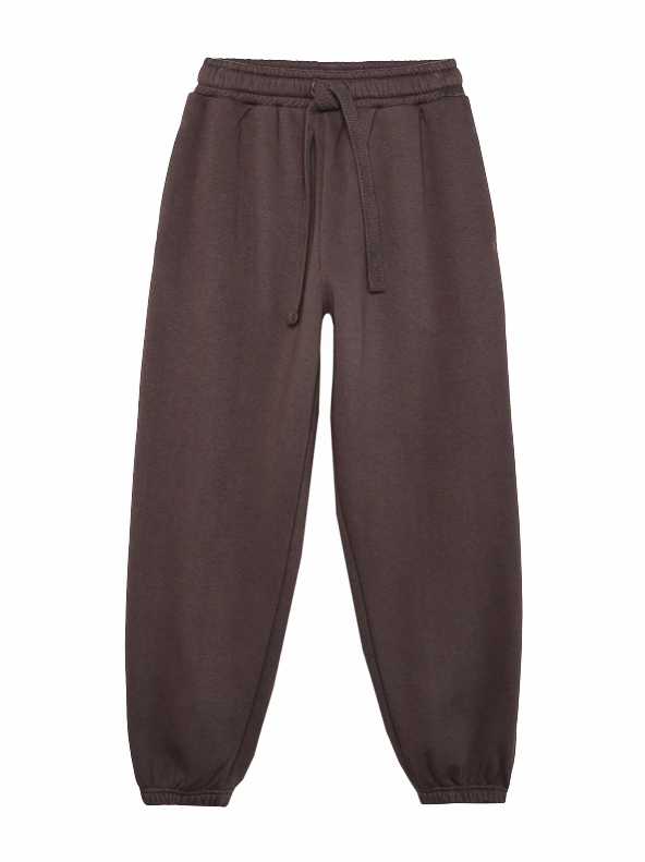 Pantaloni lungi pentru femei de trening din tricot moale si cu banda elastica pe picior culoare maro / OUTHORN