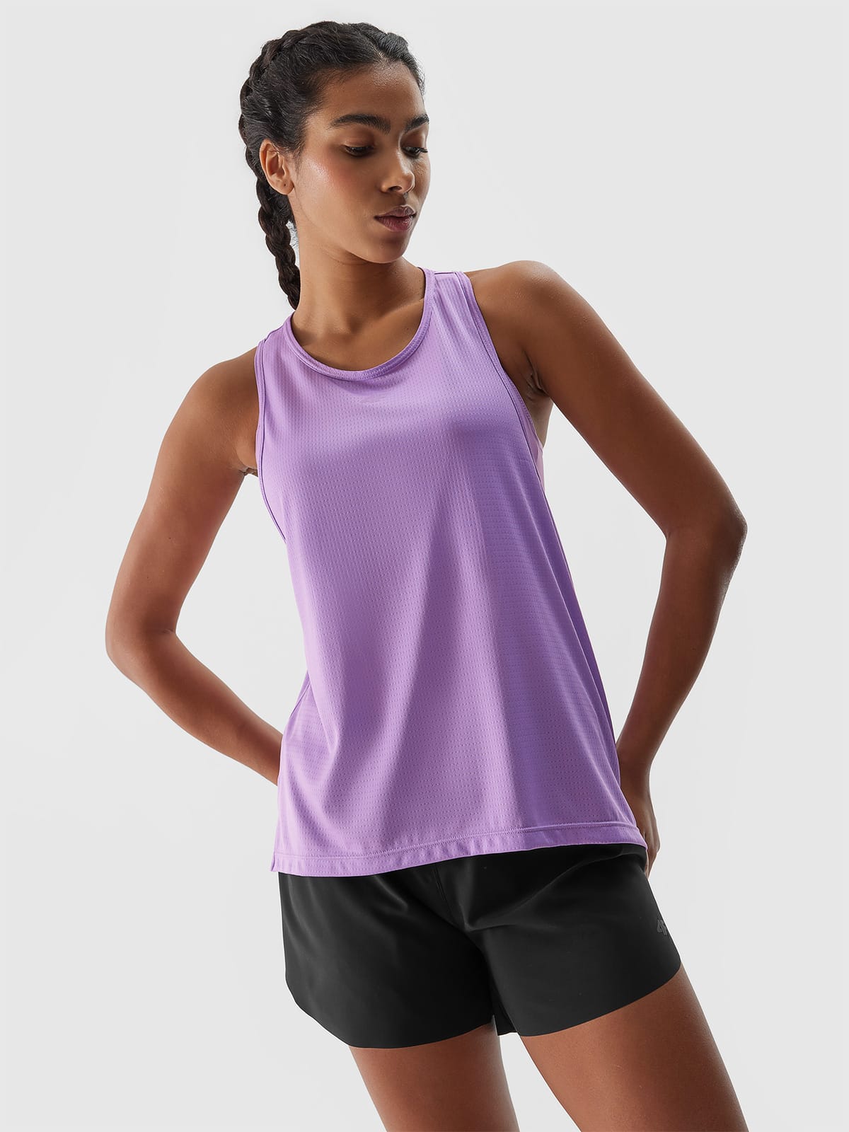 Maiou de alergare violet pentru femei din tricot usor si cu uscare rapida 4F