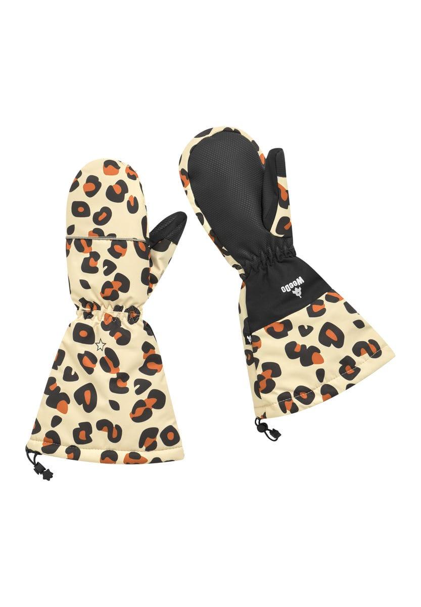 Mănuși bej leopard călduroase și impermeabile pentru copii