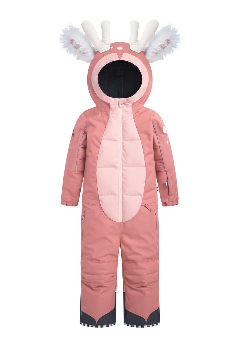 Costum de ski ren roz pentru fete – crește odată cu copilul