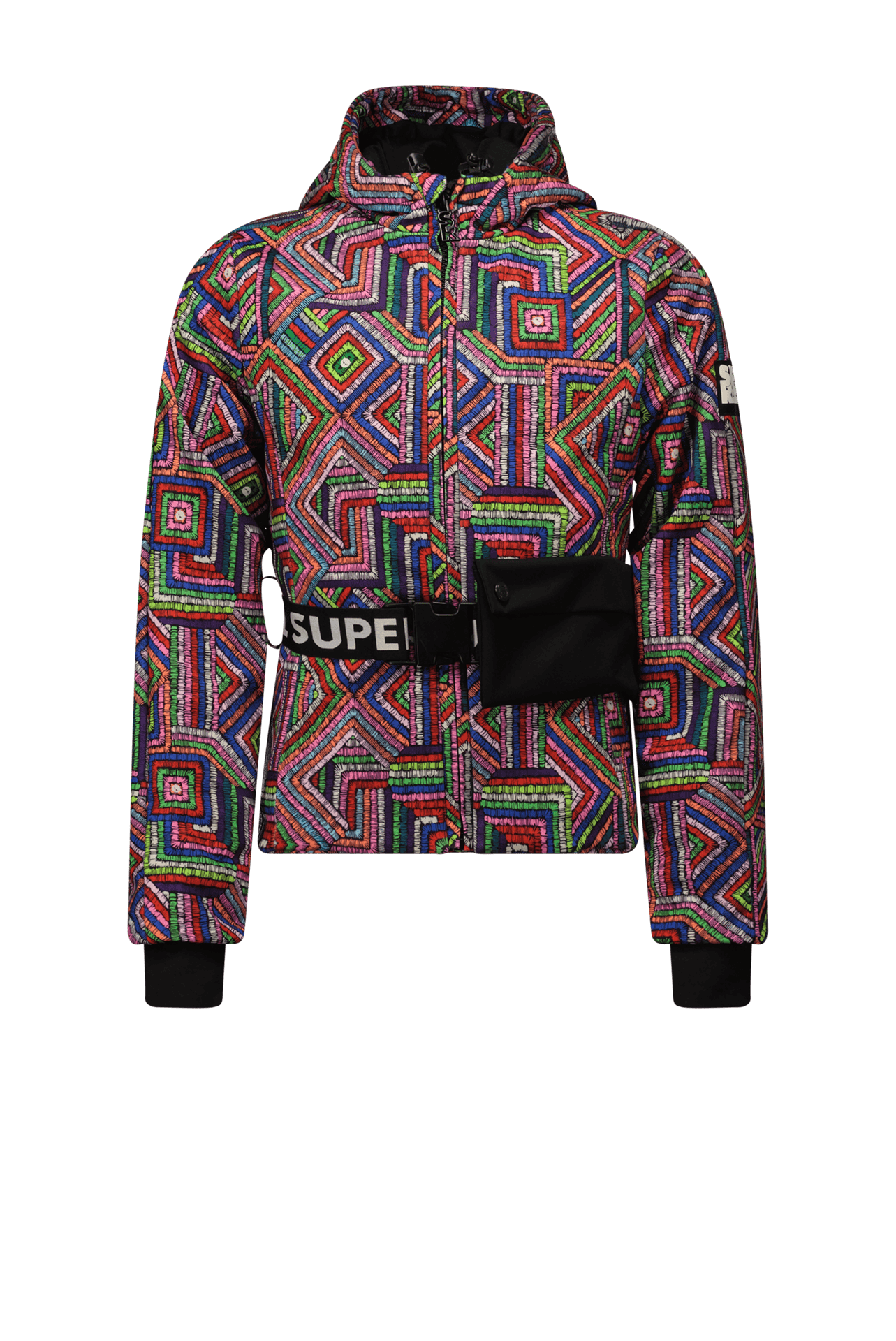 Jachetă Softshell Outdoor hidrofobă SPUMY Multicolor cu glugă pentru fete