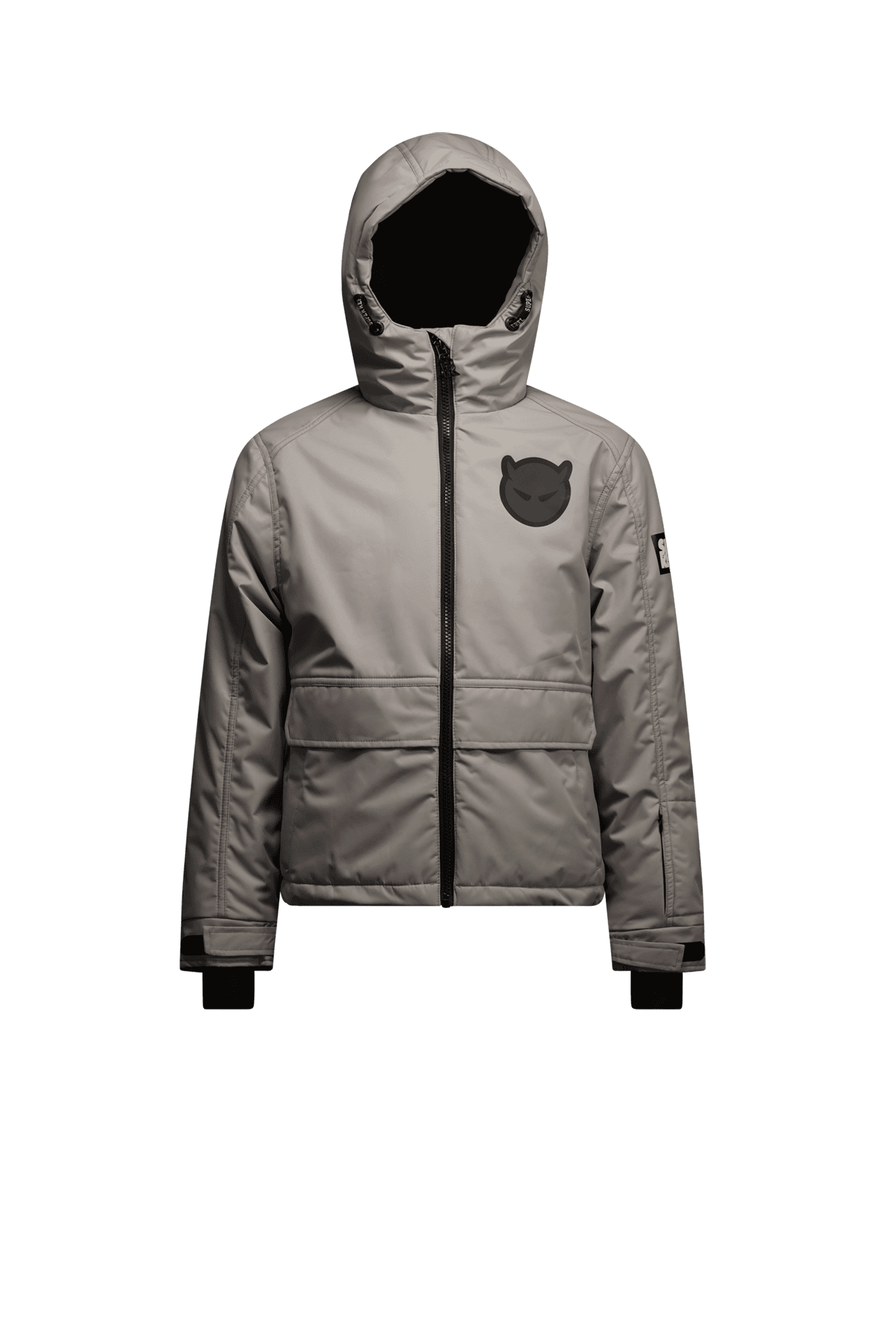 Jachetă de ski hidrofobă SPACE Gri Fumuriu cu glugă pentru băieți