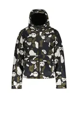 Jachetă de ski hidrofobă SPACE Negru camuflaj cu glugă pentru băieți
