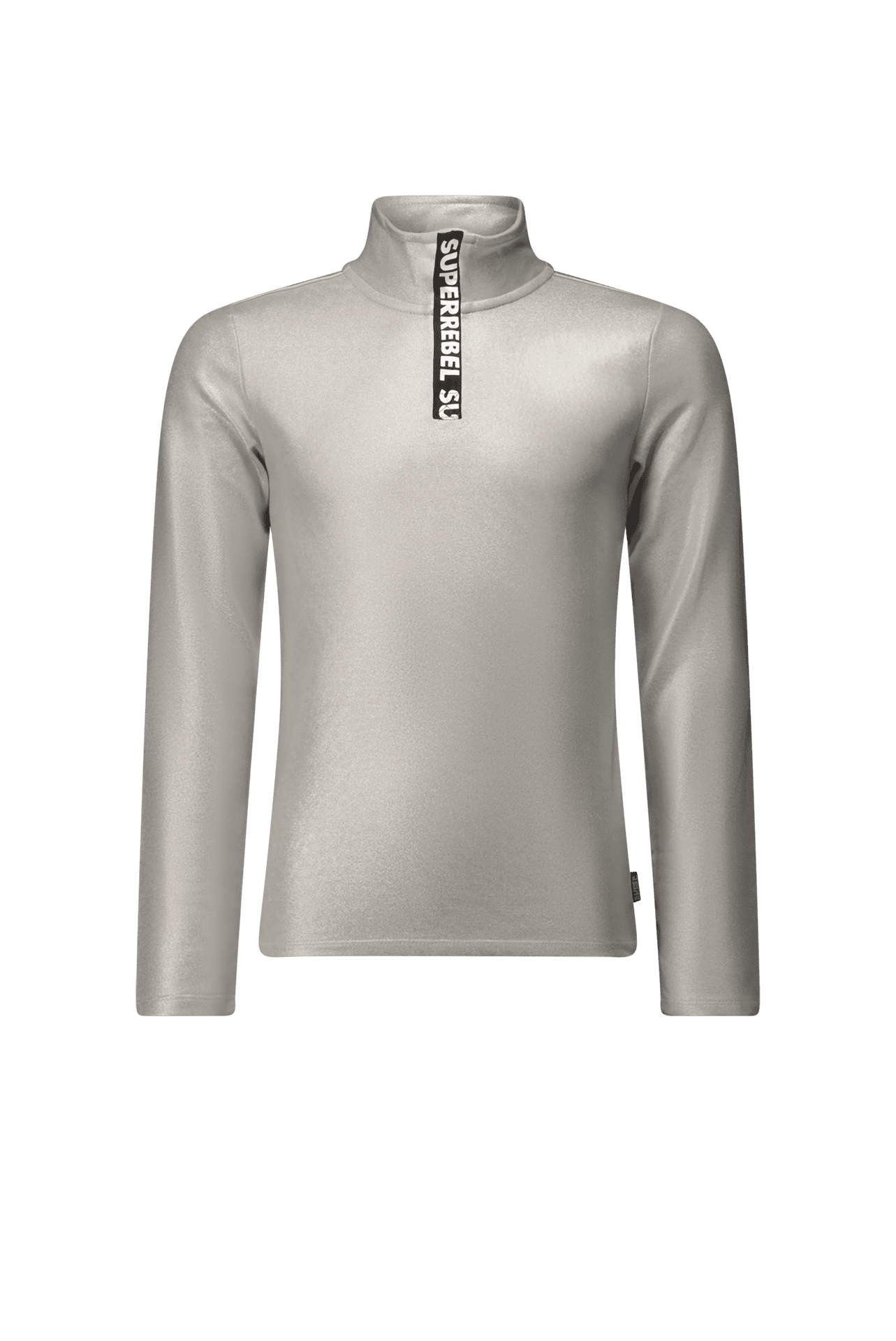 Bluză de ski SPURT Argintiu metalic cu croială superfit pentru fete sau băieți