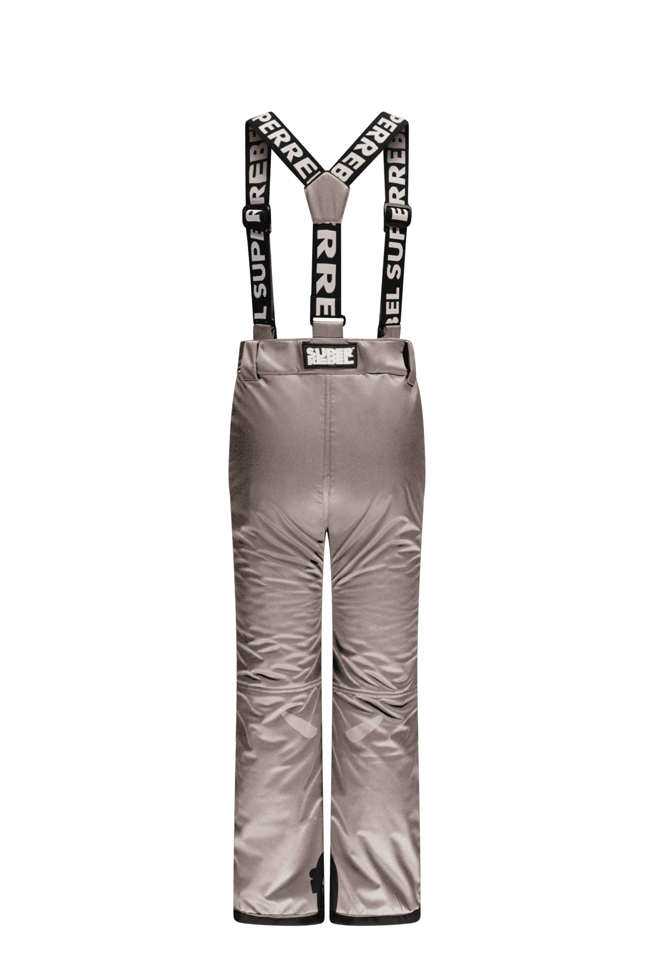 Pantaloni de ski SPEED Gri fumuriu cu impregnare hidrofobă și bretele pentru fete sau băieți