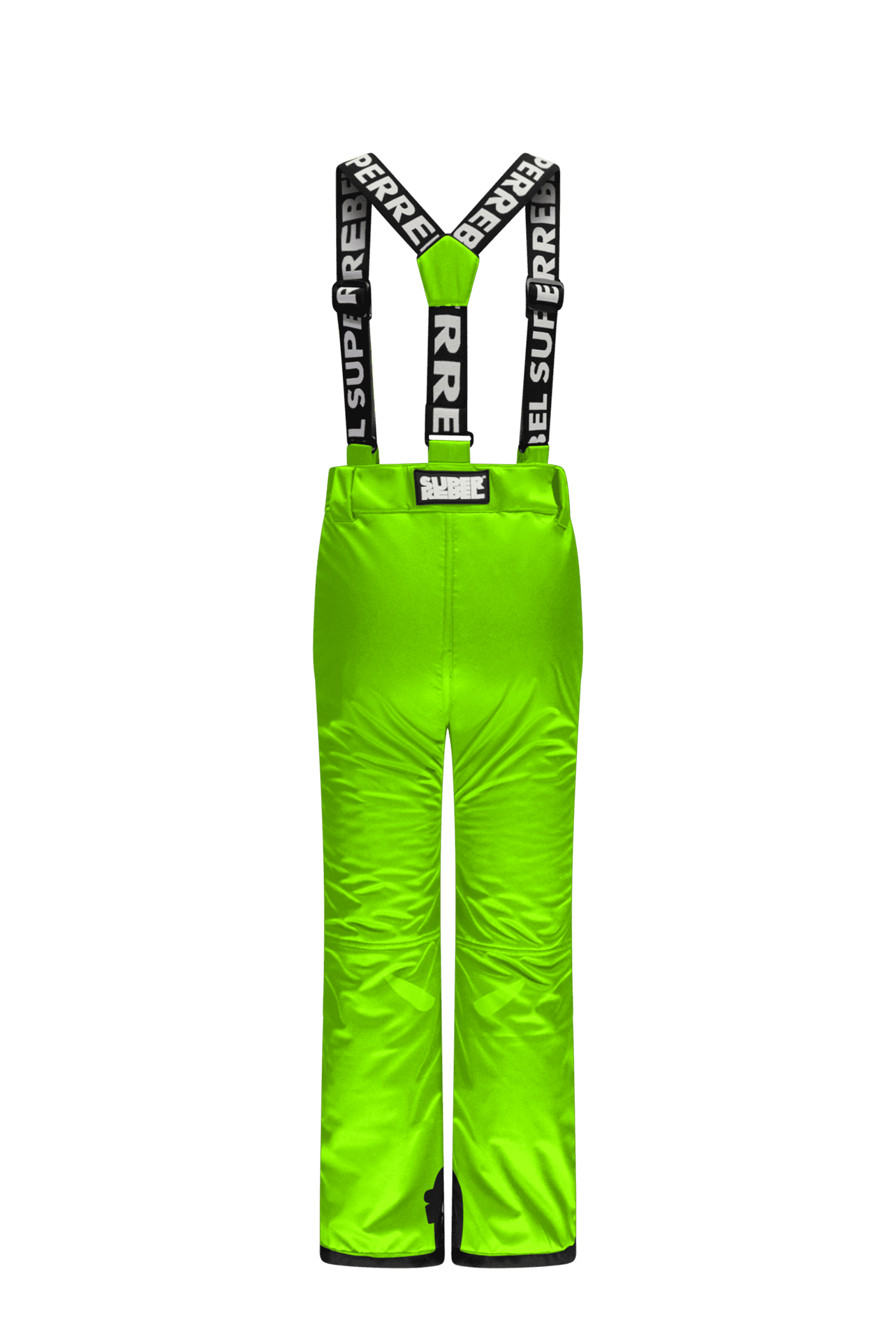 Pantaloni de ski SPEED Verde Neon cu impregnare hidrofobă și bretele pentru fete sau băieți
