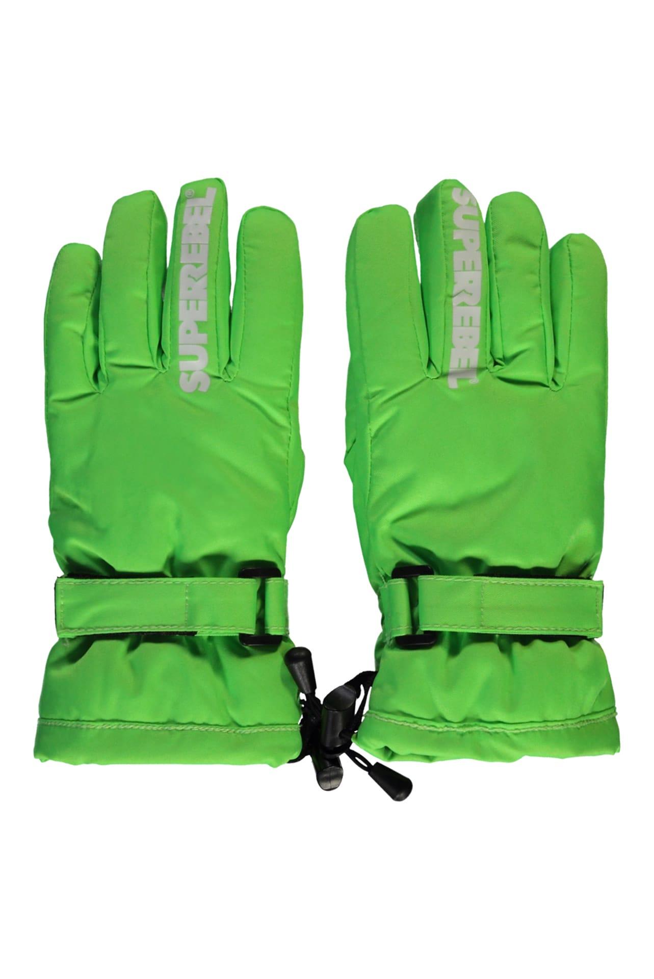 Mănuși de ski hidrofobe NUTZ Verde Neon pentru fete sau băieți