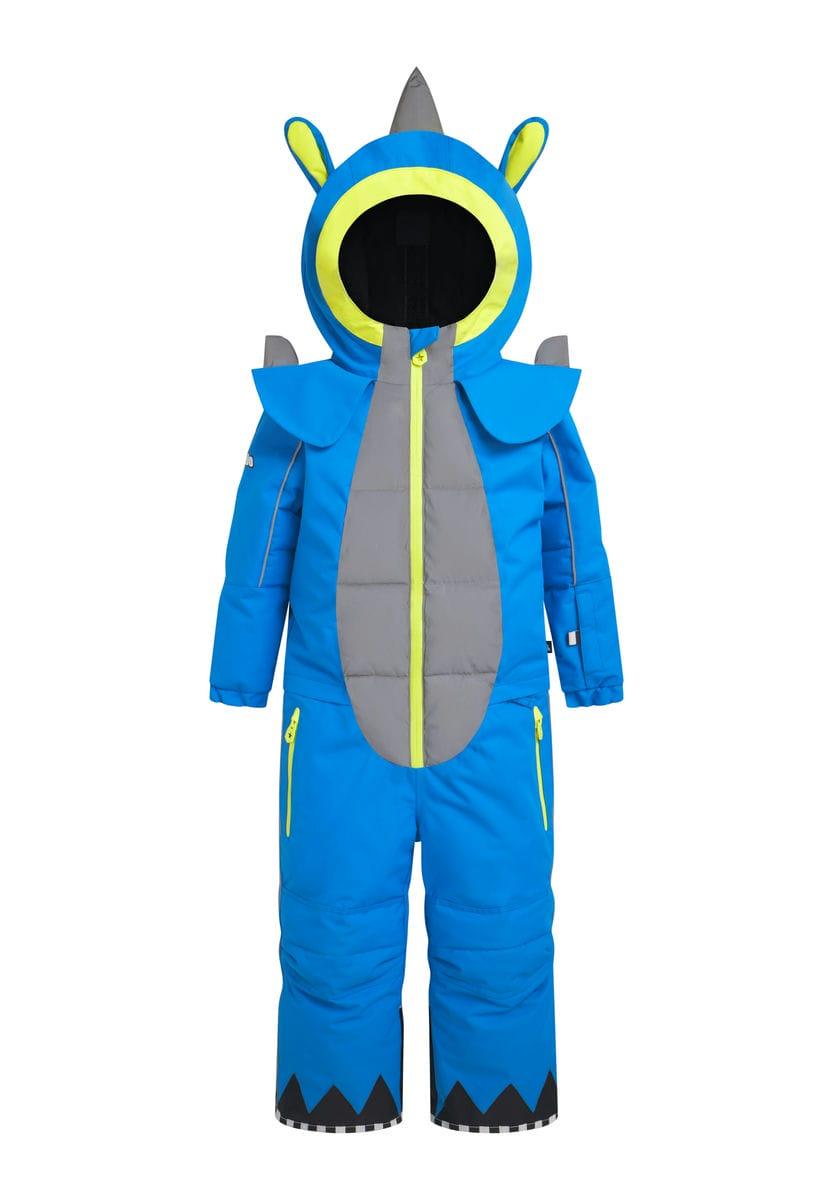 Costum de ski rinocer albastru pentru băieți reglabil