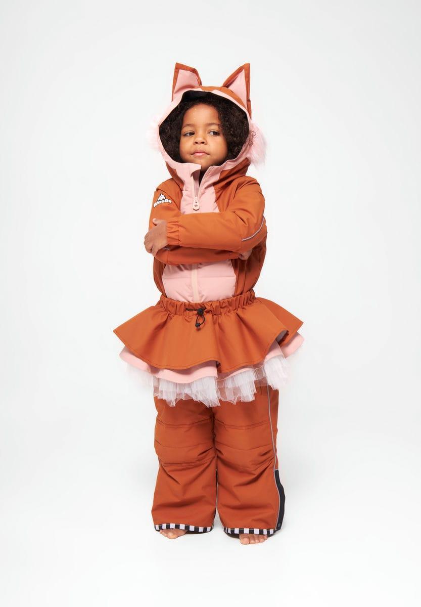 Costum de ski vulpe maro cu tutu pentru fete – chic și adaptabil